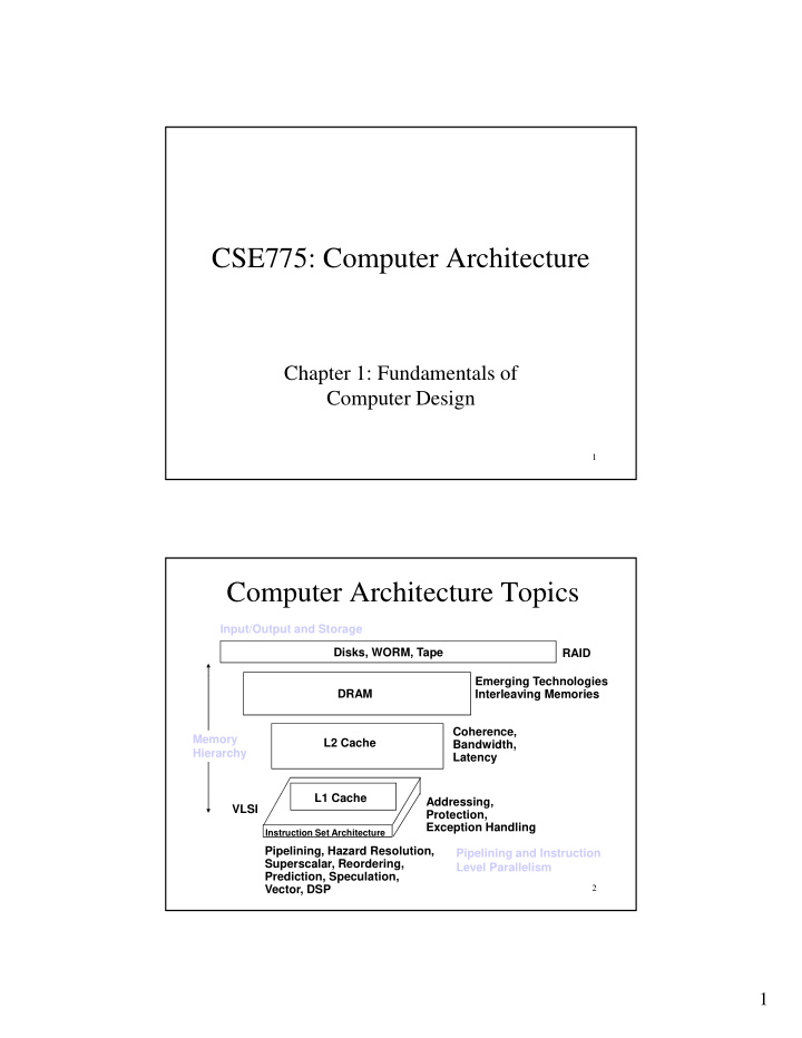 cse775 computer architecture