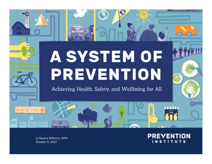 la quana williams mph october 9 2019 quality prevention