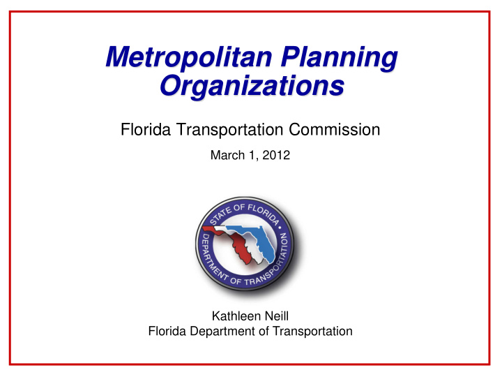 metropolitan planning organizations