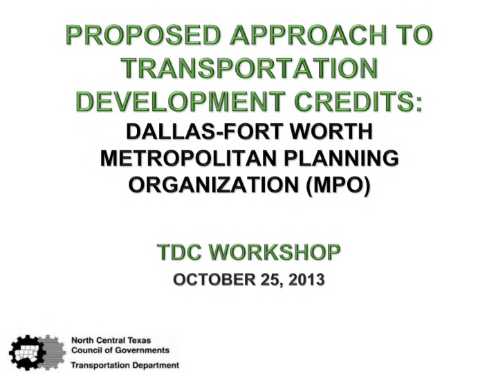 north central texas council of governments transportation
