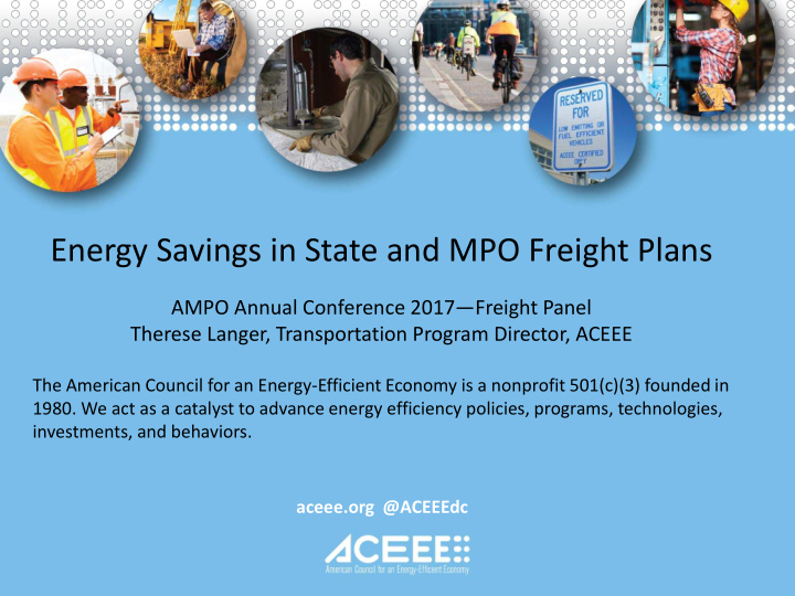 energy savings in state and mpo freight plans