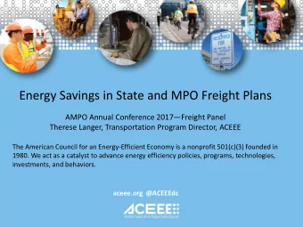 Energy Savings in State and MPO Freight Plans AMPO Annual Conference 2017  Freight Panel