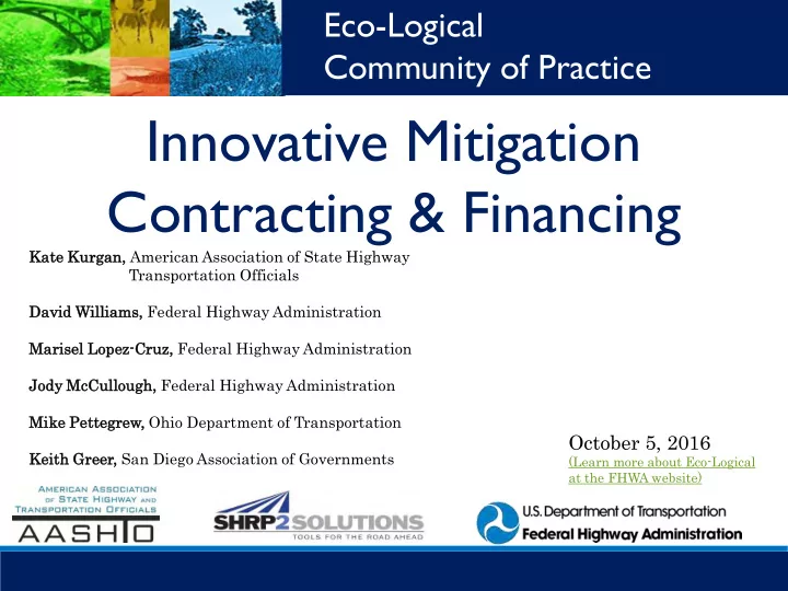 eco logical webinar series