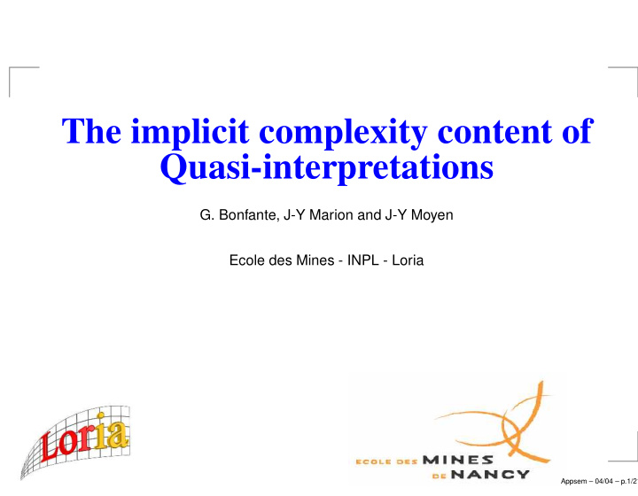 the implicit complexity content of quasi interpretations