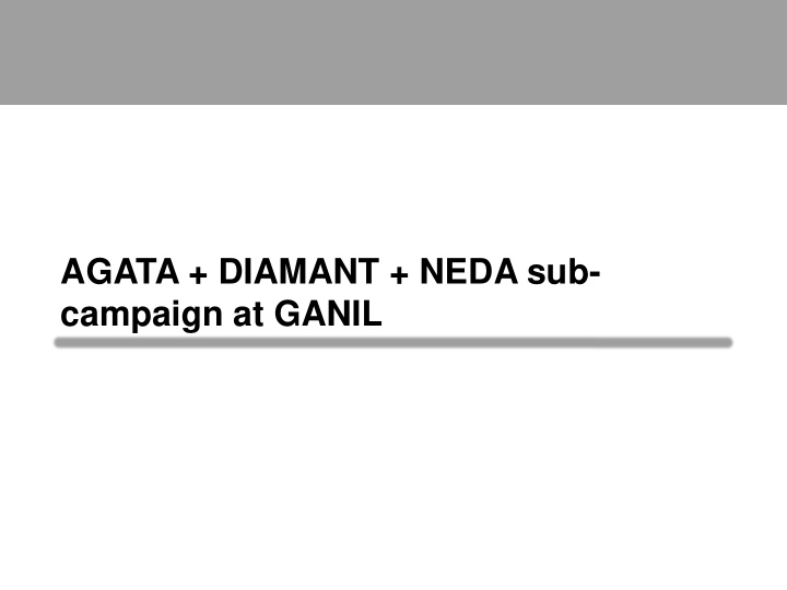 agata diamant neda sub campaign at ganil physics goals