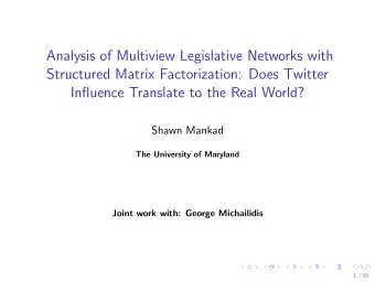 Analysis of Multiview Legislative Networks with  Structured Matrix Factorization: Does Twitter