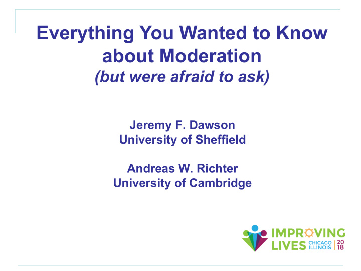 everything you wanted to know about moderation