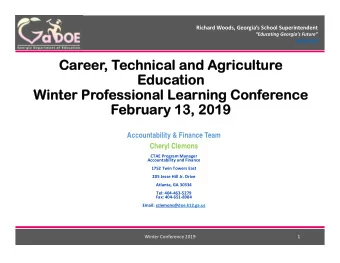 Car  Career  eer, T  , Technical and Ag  hnical and Agricultur  riculture  e  Educa  Education  ion