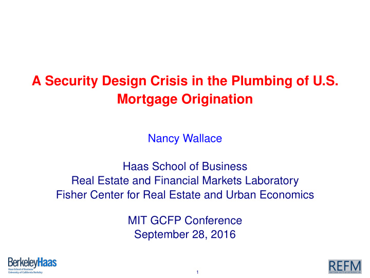a security design crisis in the plumbing of u s mortgage