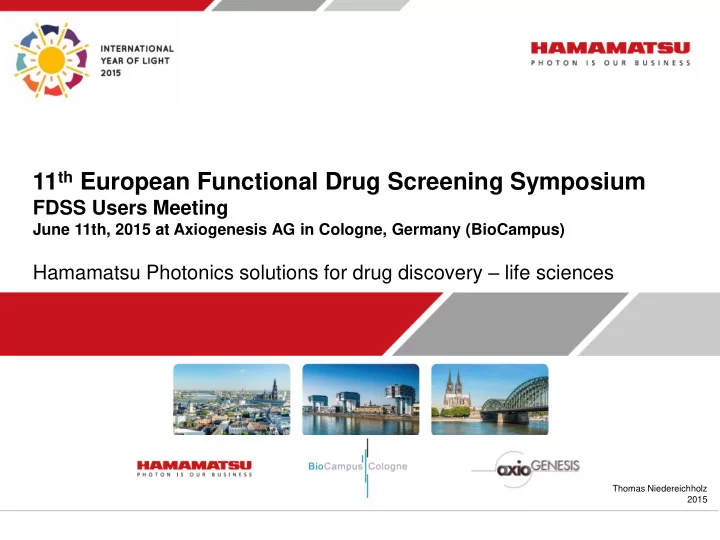 11 th european functional drug screening symposium fdss