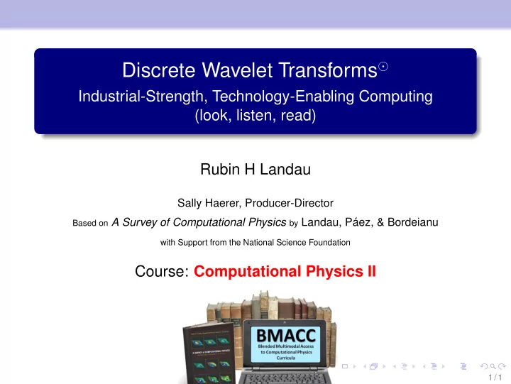 review wavelets in a nutshell