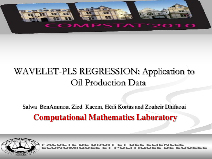 wavelet pls regression application to oil production data