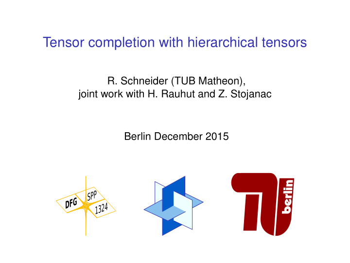 tensor completion with hierarchical tensors