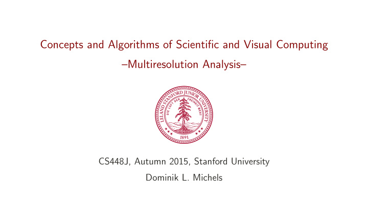 concepts and algorithms of scientific and visual