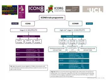 MRC Clinical Trials  Unit  at UCL    Accrual began 06/06/2011 and ICON8 pathway closed to