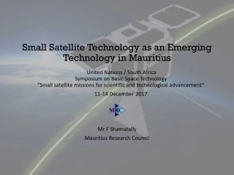Technology in Mauritius  United Nations / South Africa  Symposium on Basic Space Technology