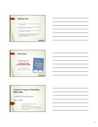 1  Research strongly supports  the idea that three types   three profiles  of reading