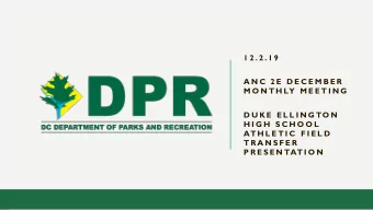 AT H L E T I C  F I E L D  T R A N S F E R  P R E S E N TAT I O N  MISSION + VISION  MISSION