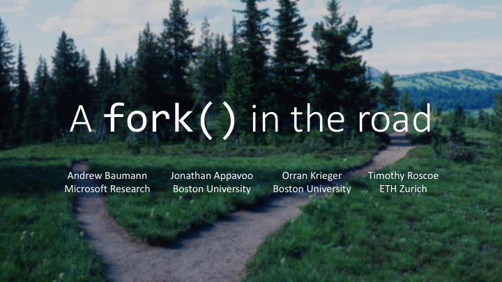 a fork in the road