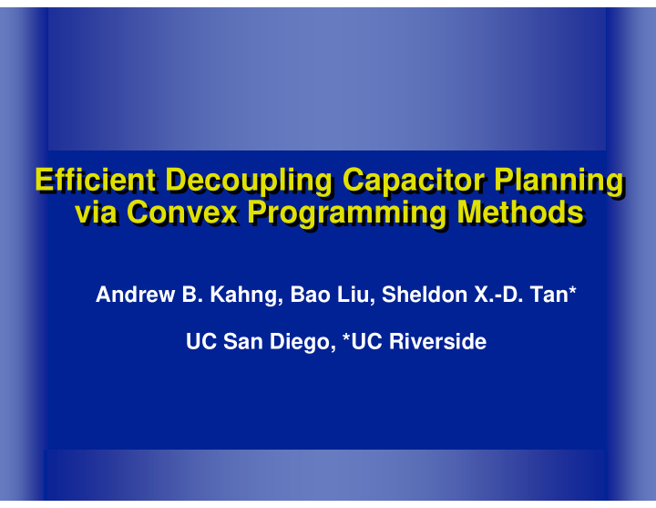 efficient decoupling capacitor planning efficient