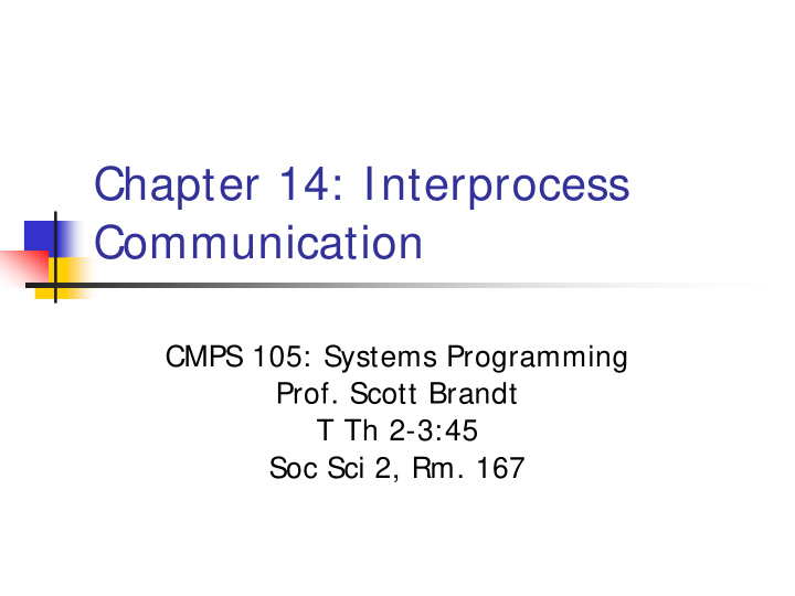 chapter 14 interprocess communication