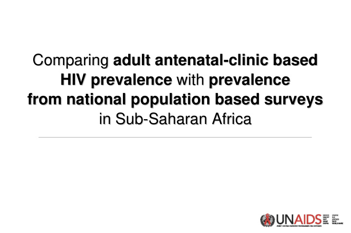 comparing adult antenatal adult antenatal clinic based