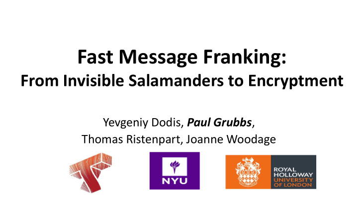 fast message franking