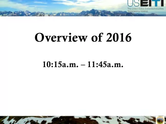 Overview of 2016  10:15a.m.  11:45a.m.  Materiality Threshold &amp; Reporting Companies  Time