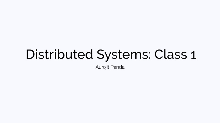 distributed systems class 1
