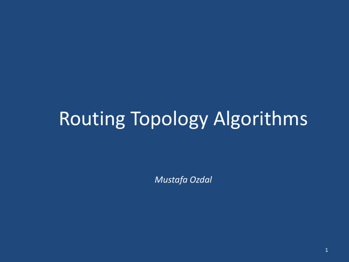 routing topology algorithms