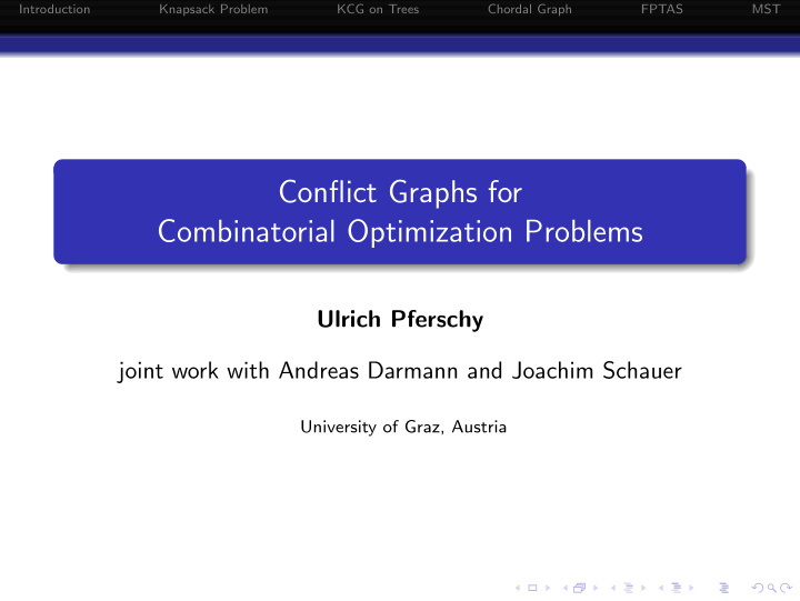 conflict graphs for combinatorial optimization problems