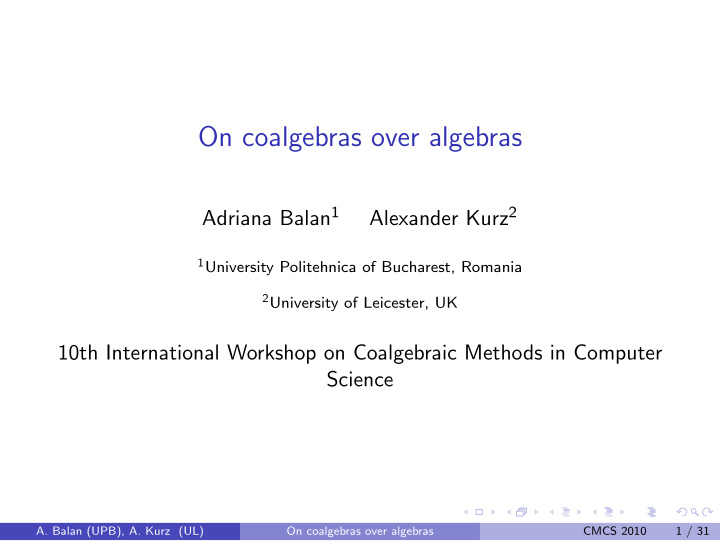 on coalgebras over algebras