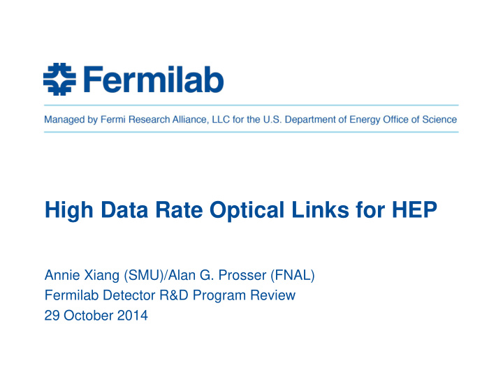 high data rate optical links for hep