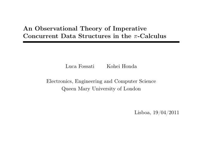 an observational theory of imperative concurrent data
