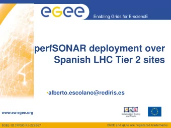 perfSONAR deployment over  Spanish LHC Tier 2 sites  Spanish LHC Tier 2 sites