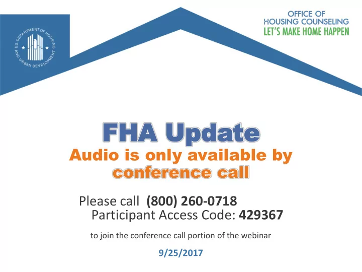 fha upda fha update te