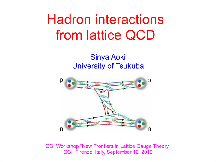 hadron interactions from lattice qcd