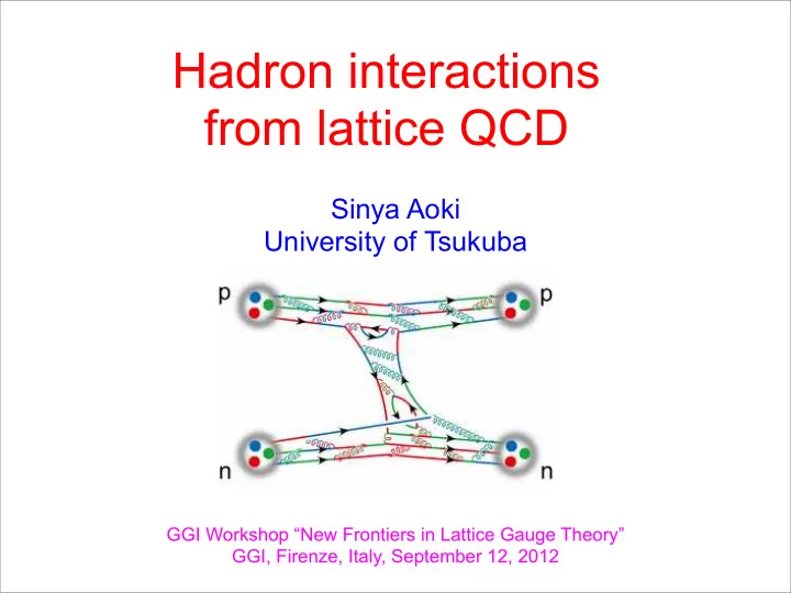 hadron interactions from lattice qcd