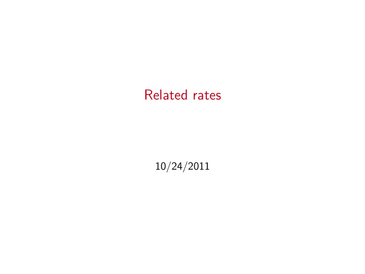 related rates