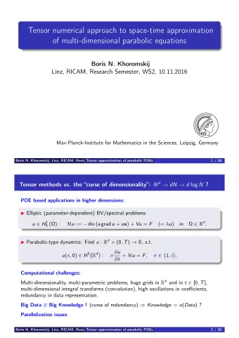 Tensor numerical approach to space-time approximation  of multi-dimensional parabolic equations