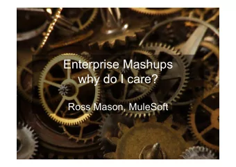 Enterprise Mashups  why do I care? Ross Mason, MuleSoft  About Me  Agenda  What?  Why?  How?