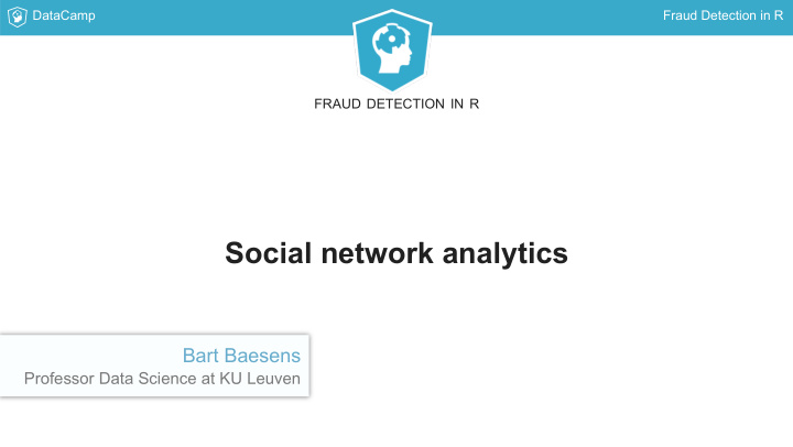 social network analytics