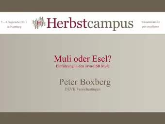 Muli oder Esel?  Einfhrung in den Java-ESB Mule  Peter Boxberg  DEVK Versicherungen  Mule and Web