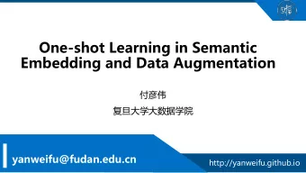 Embedding and Data Augmentation      yanweifu@fudan.edu.cn