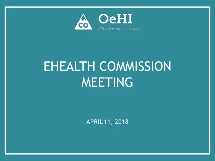 ehealth commission meeting