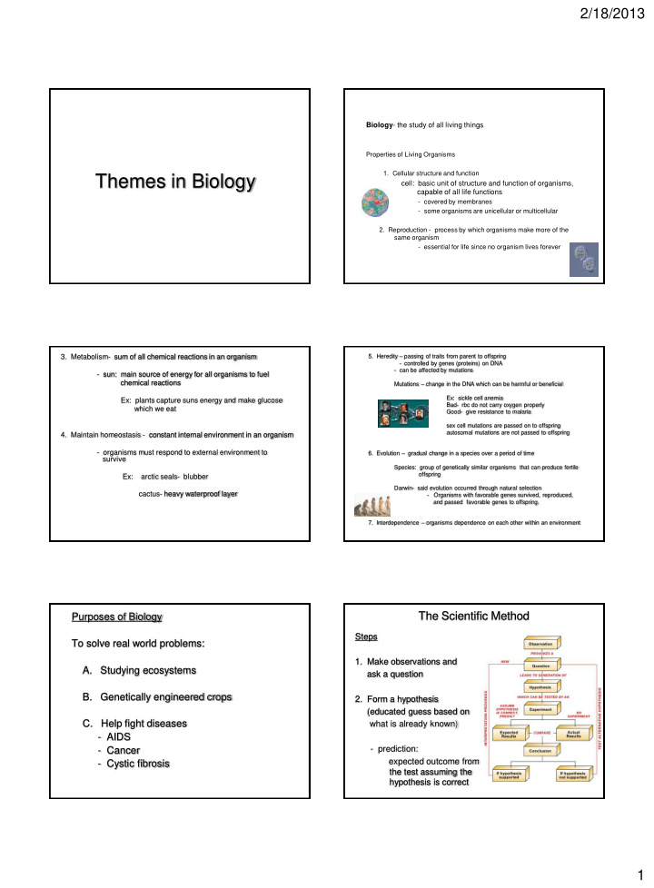 biology the study of all living things properties of
