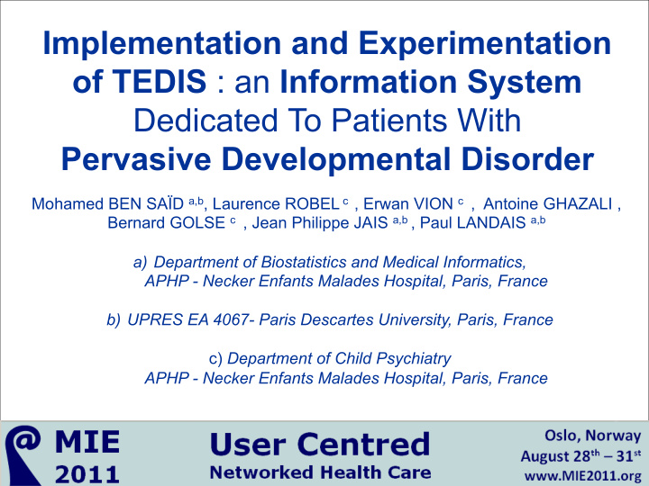 implementation and experimentation of tedis an