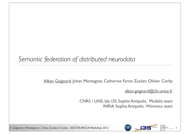 semantic federation of distributed neurodata