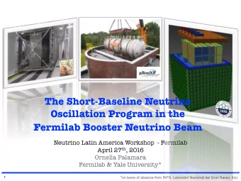 The Short-Baseline Neutrino  Oscillation Program in the  Fermilab Booster Neutrino Beam  Neutrino