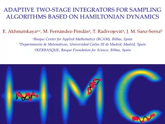 ADAPTIVE TWO-STAGE INTEGRATORS FOR SAMPLING  ALGORITHMS BASED ON HAMILTONIAN DYNAMICS E.